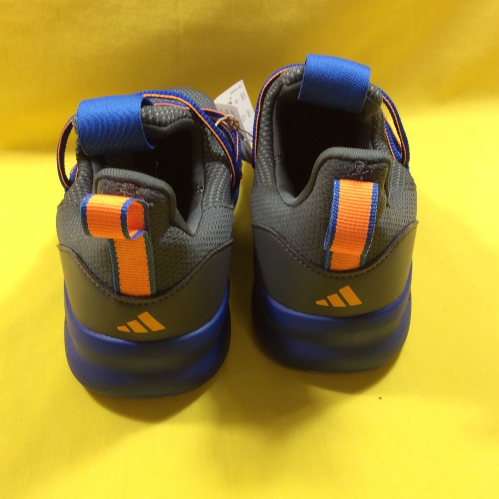 adidas Women’s lite racer Gray with Blue & Orange Accents SZ 7 - Picture 4 of 12